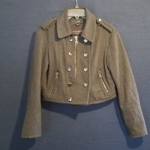 XXI Women's Wool Blend Double-Breasted Jacket Is Stylish & Chic Zipper Accents